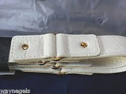 White Croc Handles w/ Gold Hardware