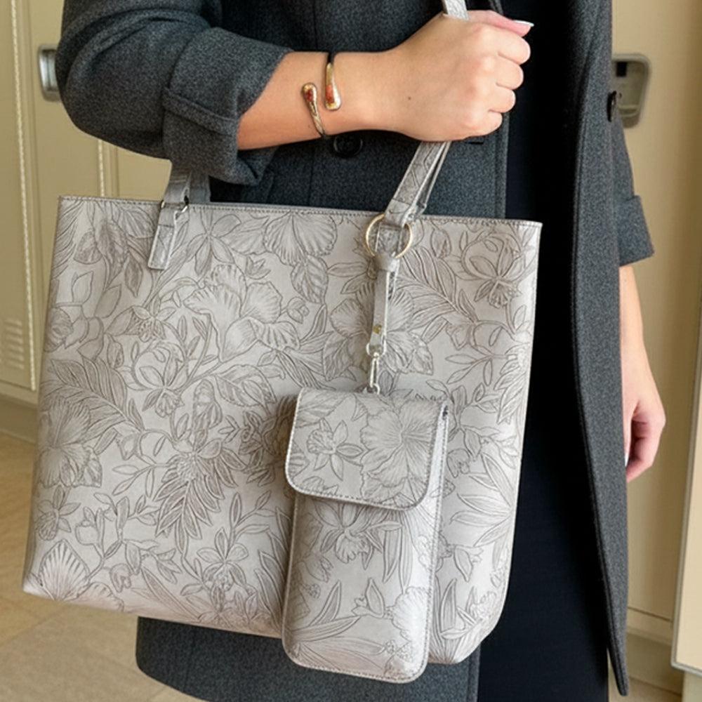 Floral Tote W/Crossbody