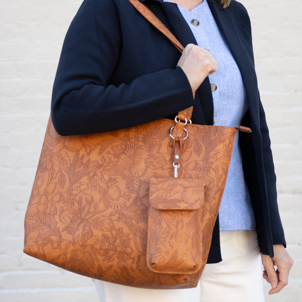 Floral Tote W/Crossbody